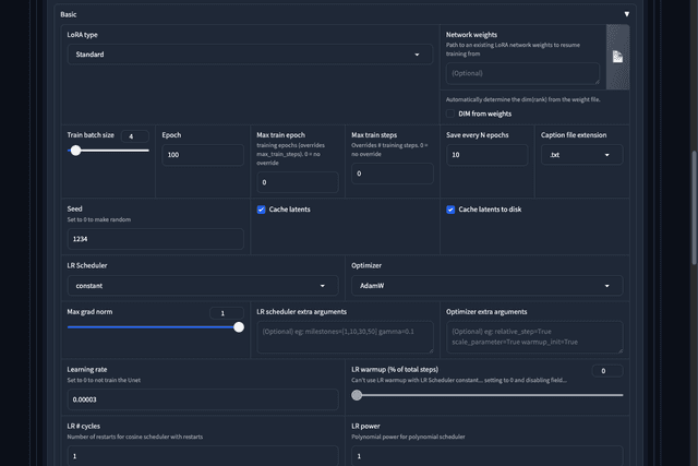 Load presets and adjust parameters to train the perfect model.