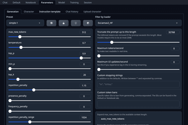 Experiment with in-depth adjustments to inference settings.