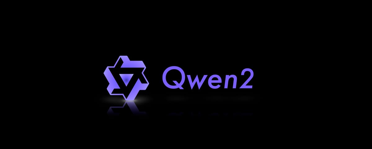 Qwen2 banner logo, purple on black background