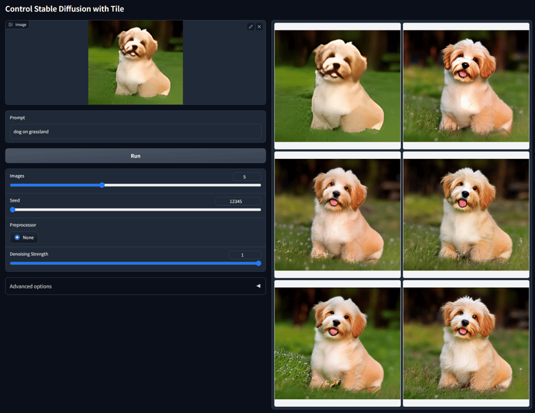 Correction of corrupted dog image