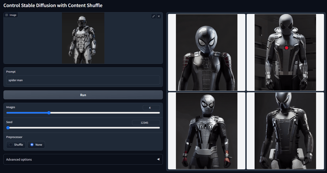 ControlNet Shuffle: Spider-Man Style Transformation