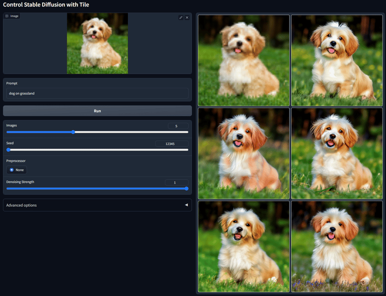 Refinement of a 64x64 dog image