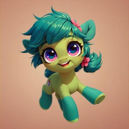 Vibrant, cheerful pony character generated by model