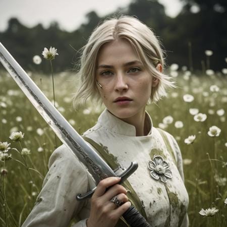 AI-Generated Woman with Sword