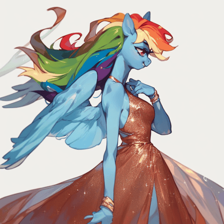 Anthropomorphic pony generated by Pony Diffusion V6 XL