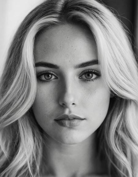 Black and white portrait generated by Realistic Vision