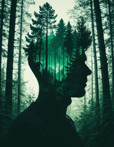 Juggernaut XL double exposure portrait