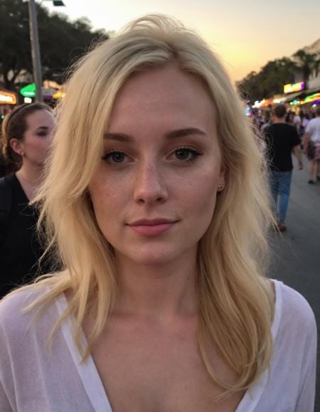 AI-generated portrait of a young woman in an outdoor setting
