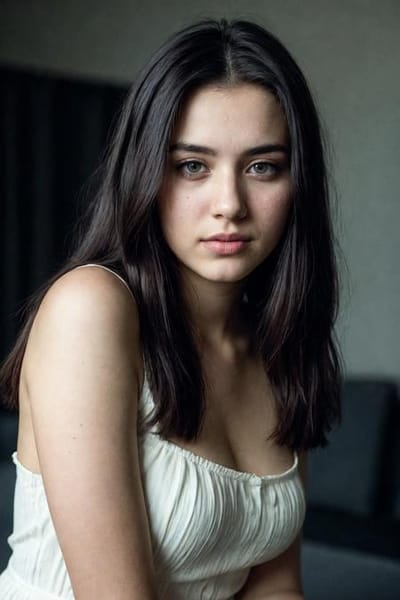 Color portrait of a woman generated by Realistic Vision