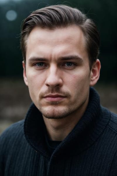 Photorealistic male portrait output